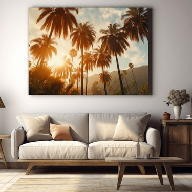 Palm Trees Sunset Painting